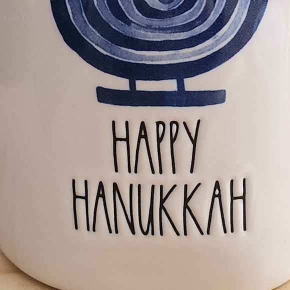 Rae Dunn Hanukkah Mug with Menorah Design and 'Happy Hanukkah' Writing - Picture 6 of 11